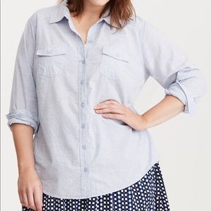 Torrid chambray camp shirt 3X